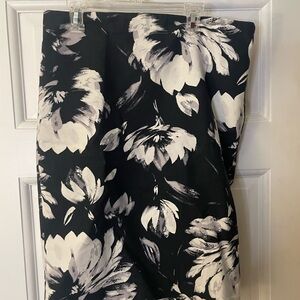 The Limited Floral Black and White Skirt